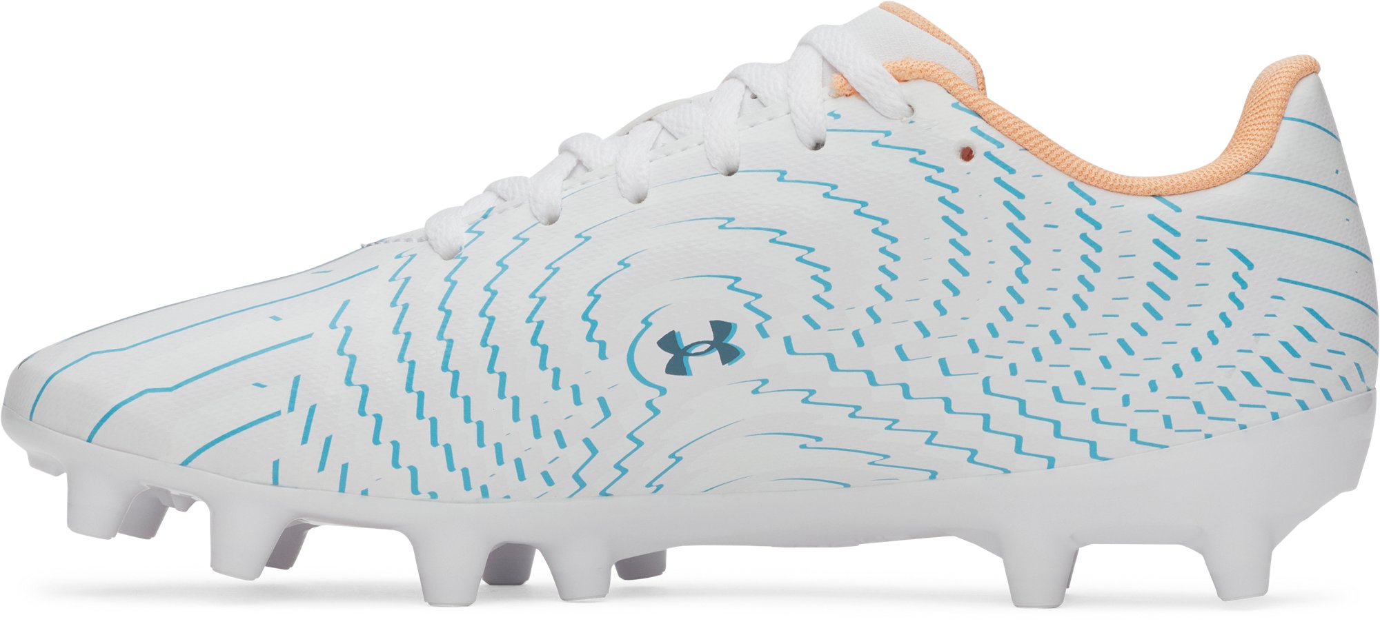 Under Armour Junior Shadow Club 4 FG Soccer Cleats - White - medial