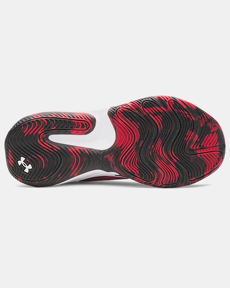 Under Armour Lockdown 8 Grade School Basketball Shoes Red/Black/White outsole
