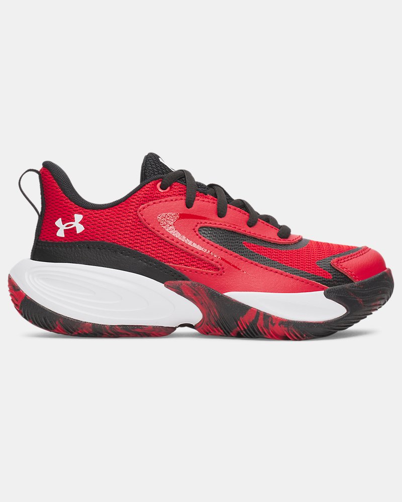 Under Armour Lockdown 8 Pre-School Basketball Shoes Red/Black/White