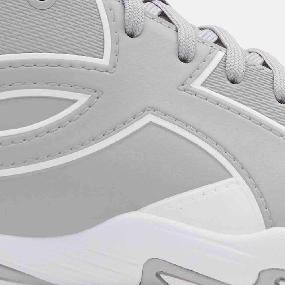 Under Armour Boys' Leadoff Icon Low RM Jr. Baseball Cleats - Baseball Gray/White