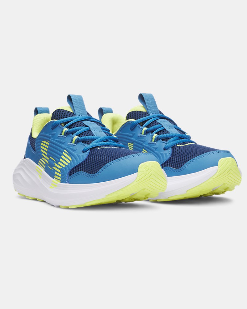 Under Armour Boys' Grade School Outhustle 3 Running Shoes - Blue pair view