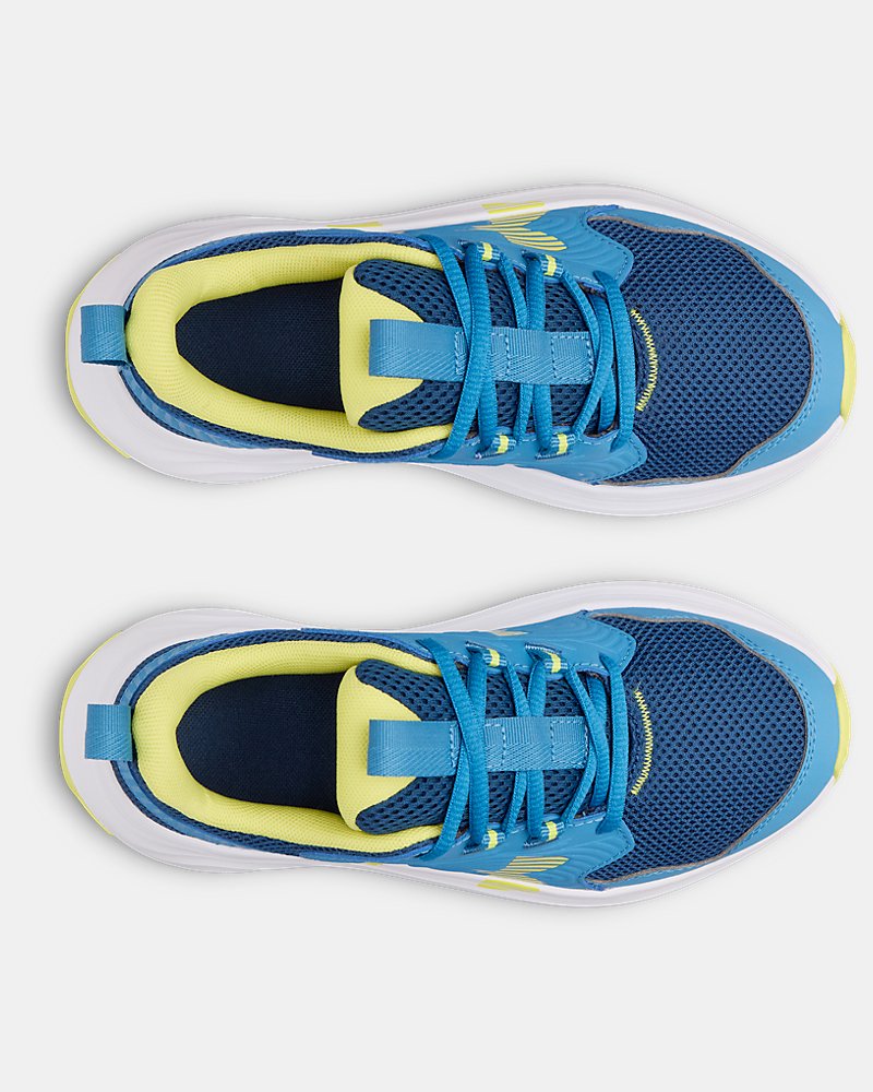 Under Armour Boys' Grade School Outhustle 3 Running Shoes - Blue toe view