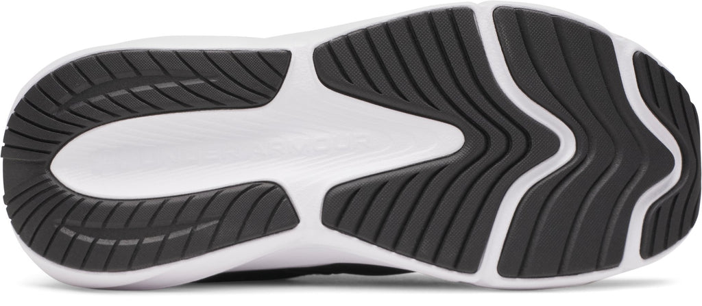 Under Armour Women's Surge 5 Running Shoes in Black/Black/White - outsole view