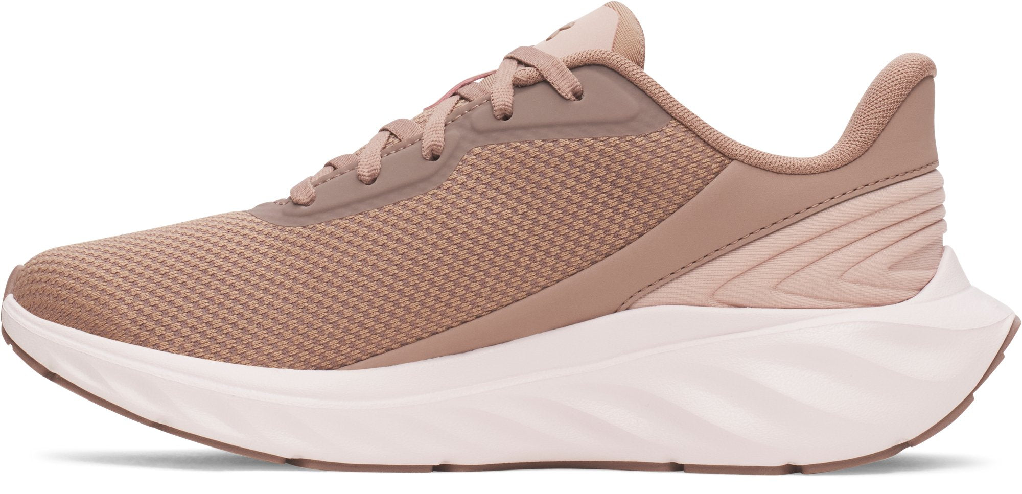 Under Armour Women's Ascend Big Logo Running Shoes in Deep Almond - medial view