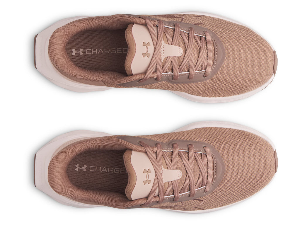 Under Armour Women's Ascend Big Logo Running Shoes in Deep Almond - top view