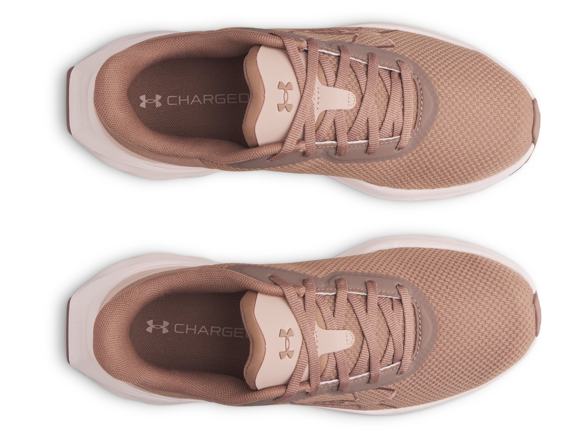 Under Armour Women's Ascend Big Logo Running Shoes in Deep Almond - top view