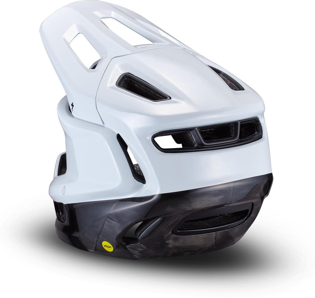 Specialized Gambit Helmet - WHITE/CARBON, rear three-quarter view