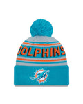 New Era Miami Dolphins Cuffed Knit Hat with Pom