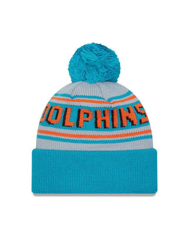 New Era Miami Dolphins Cuffed Knit Hat with Pom