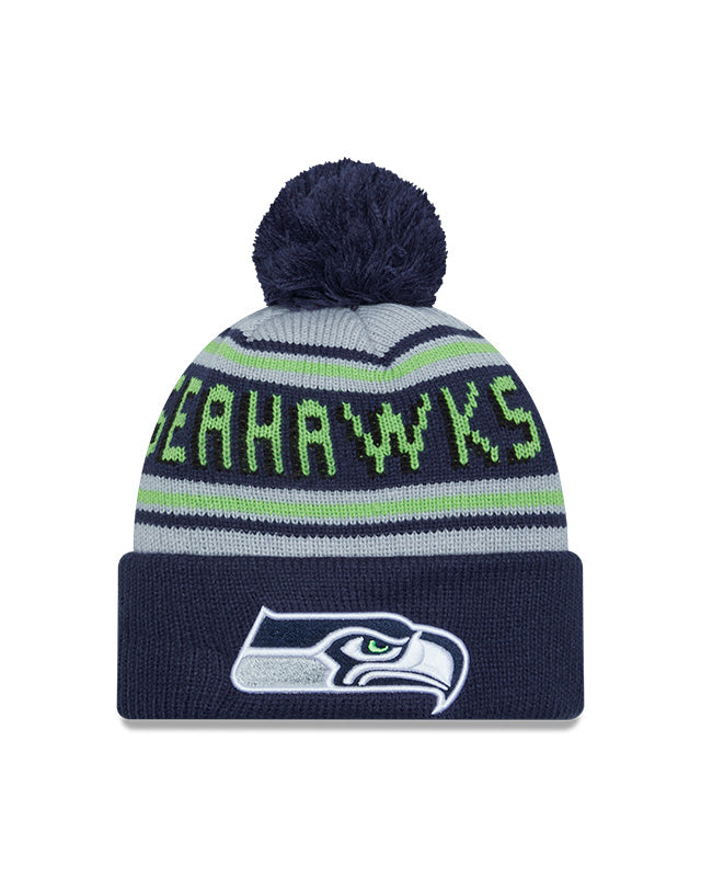 New Era Seattle Seahawks Cuffed Knit Hat with Pom