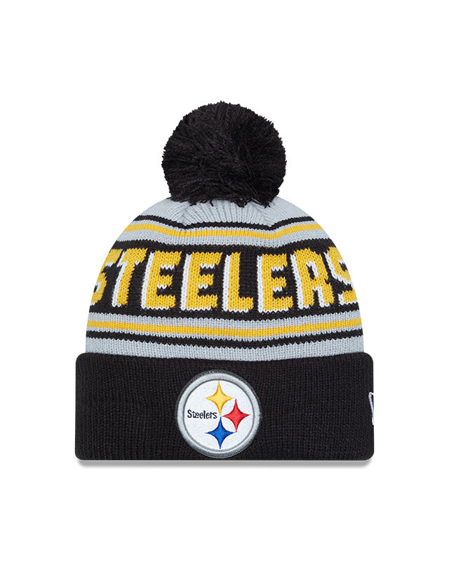 New Era Pittsburgh Steelers Cuffed Knit Hat with Pom