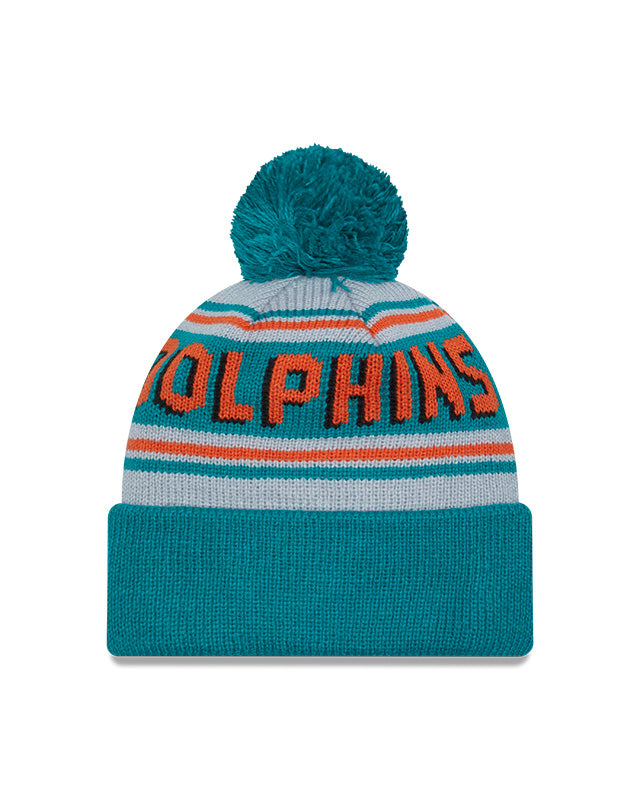 New Era Miami Dolphins Cuffed Knit Hat with Pom