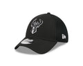New Era Milwaukee Bucks Black Main Neo 39THIRTY Flex Hat