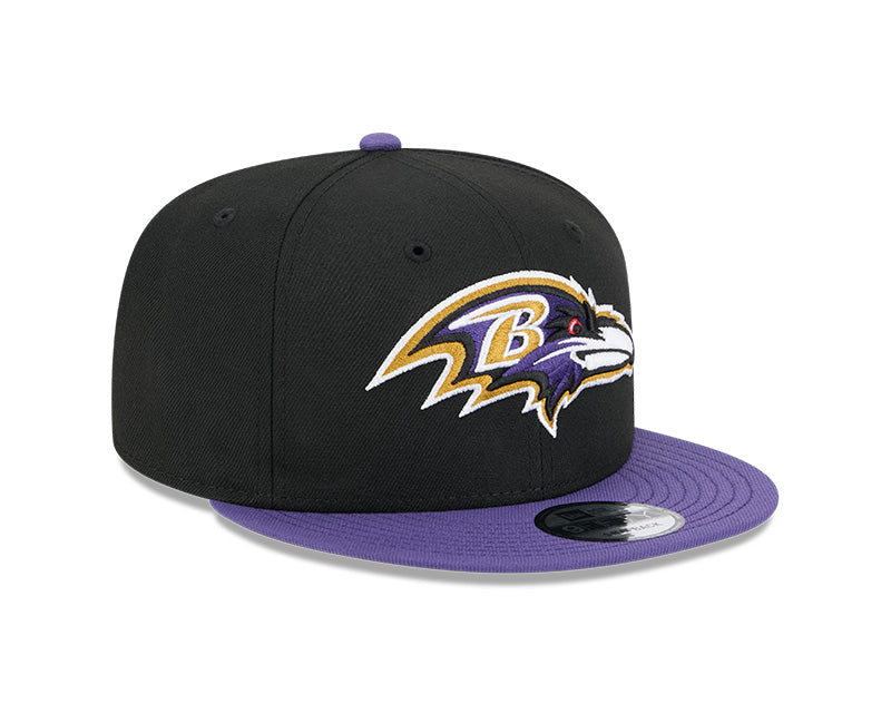New Era Baltimore Ravens Evergreen 9FIFTY snapback hat, three-quarter right view