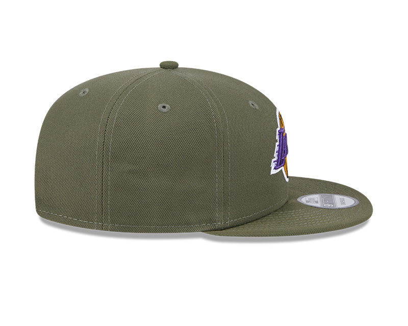 New Era Los Angeles Lakers Olive 9FIFTY Snapback Hat