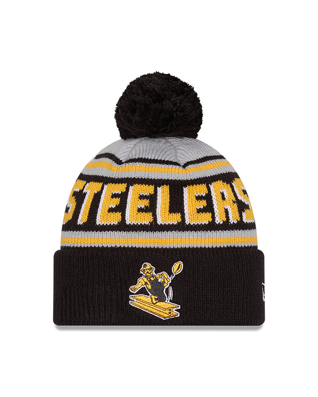 New Era Pittsburgh Steelers Cuffed Knit Hat with Pom