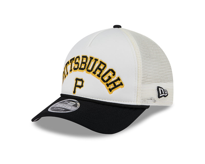 Pittsburgh Pirates Chrome Arch 9FORTY M-Crown A-Frame Trucker Hat
