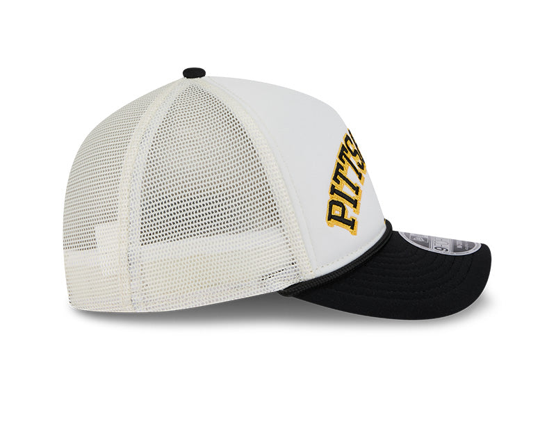 Pittsburgh Pirates Chrome Arch 9FORTY M-Crown A-Frame Trucker Hat
