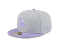 Los Angeles Dodgers Grey/Light Purple Color Pack 2-Tone 59FIFTY Fitted Hat