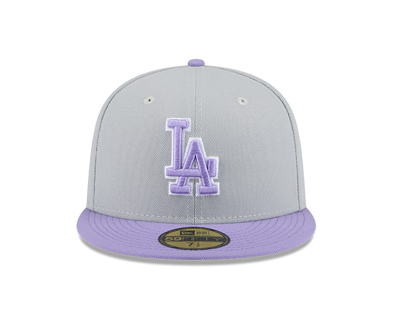 Los Angeles Dodgers Grey/Light Purple Color Pack 2-Tone 59FIFTY Fitted Hat