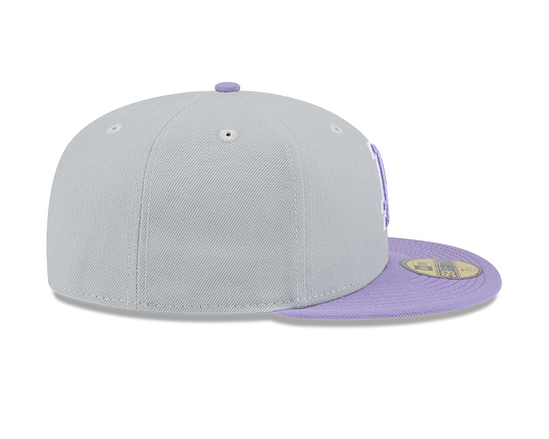 Los Angeles Dodgers Grey/Light Purple Color Pack 2-Tone 59FIFTY Fitted Hat