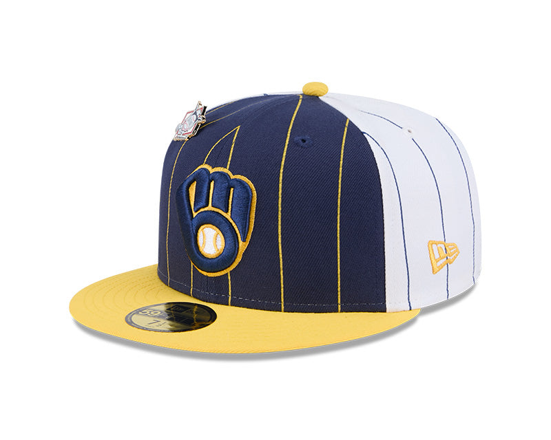 Milwaukee Brewers Pinstripe 59FIFTY Fitted Hat