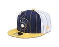 Milwaukee Brewers Pinstripe 59FIFTY Fitted Hat