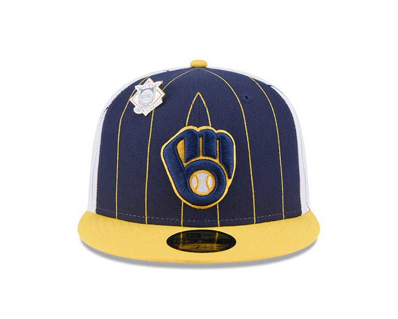 Milwaukee Brewers Pinstripe 59FIFTY Fitted Hat