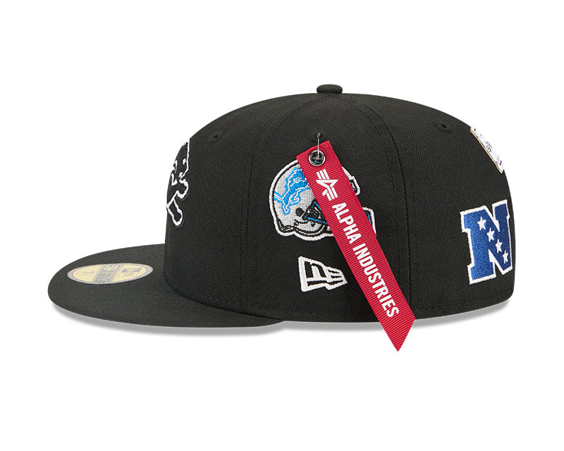 New Era Detroit Lions Alpha Industries Black 59FIFTY Fitted Hat
