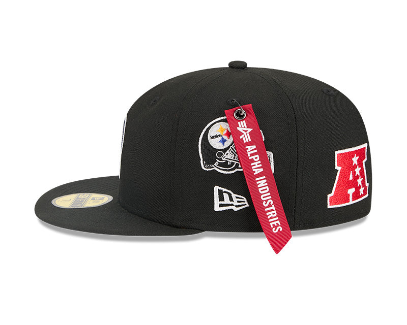 New Era Pittsburgh Steelers Alpha Industries Black 59FIFTY Fitted Hat