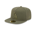 New Era Los Angeles Dodgers Olive Color Pack A-Frame 59FIFTY Fitted Hat