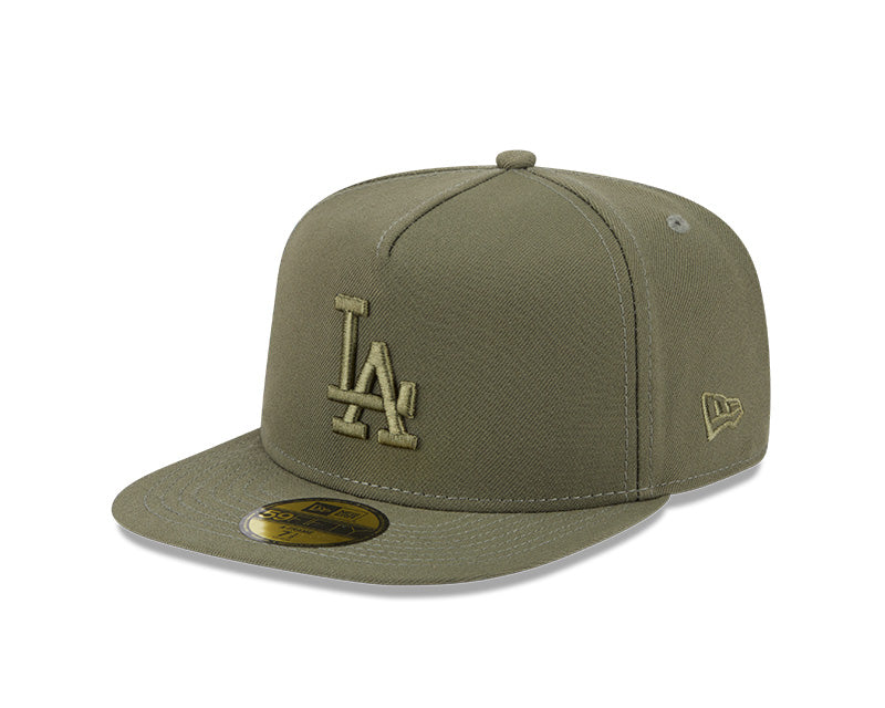 New Era Los Angeles Dodgers Olive Color Pack A-Frame 59FIFTY Fitted Hat