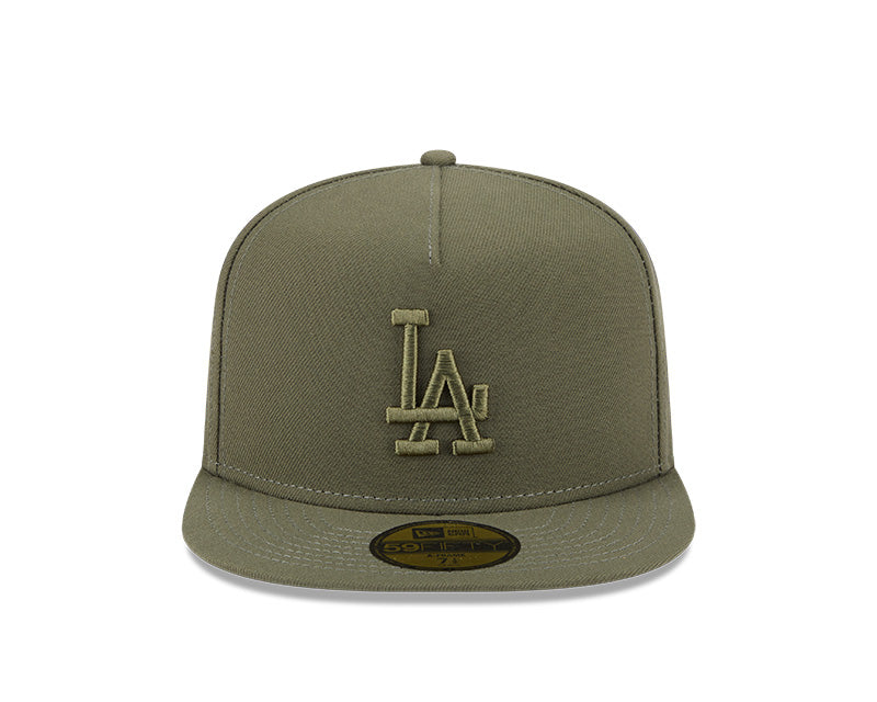New Era Los Angeles Dodgers Olive Color Pack A-Frame 59FIFTY Fitted Hat