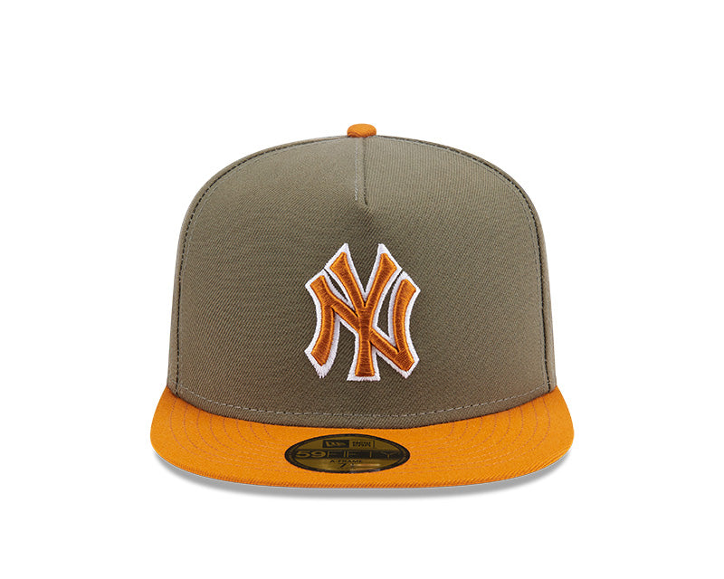 New Era New York Yankees Olive/Burnt Orange Two-Tone Color Pack A-Frame 59FIFTY Fitted Hat
