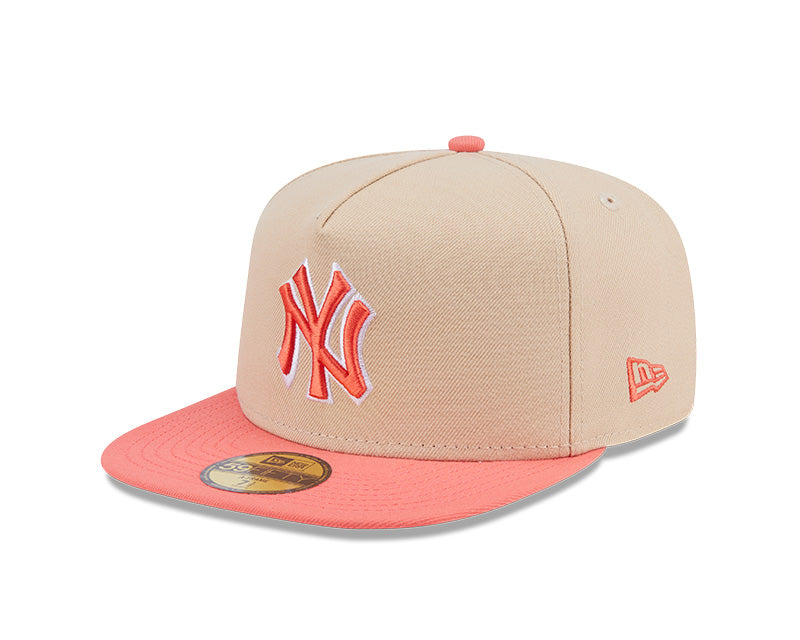 New Era New York Yankees Salmon/Pink Two-Tone Color Pack A-Frame 59FIFTY Fitted Hat