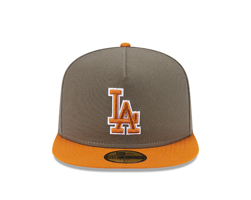 New Era Los Angeles Dodgers Olive/Burnt Orange Two-Tone Color Pack A-Frame 59FIFTY Fitted Hat