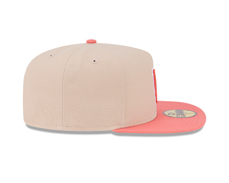 New Era Los Angeles Dodgers Salmon/Pink Two-Tone Color Pack A-Frame 59FIFTY Fitted Hat