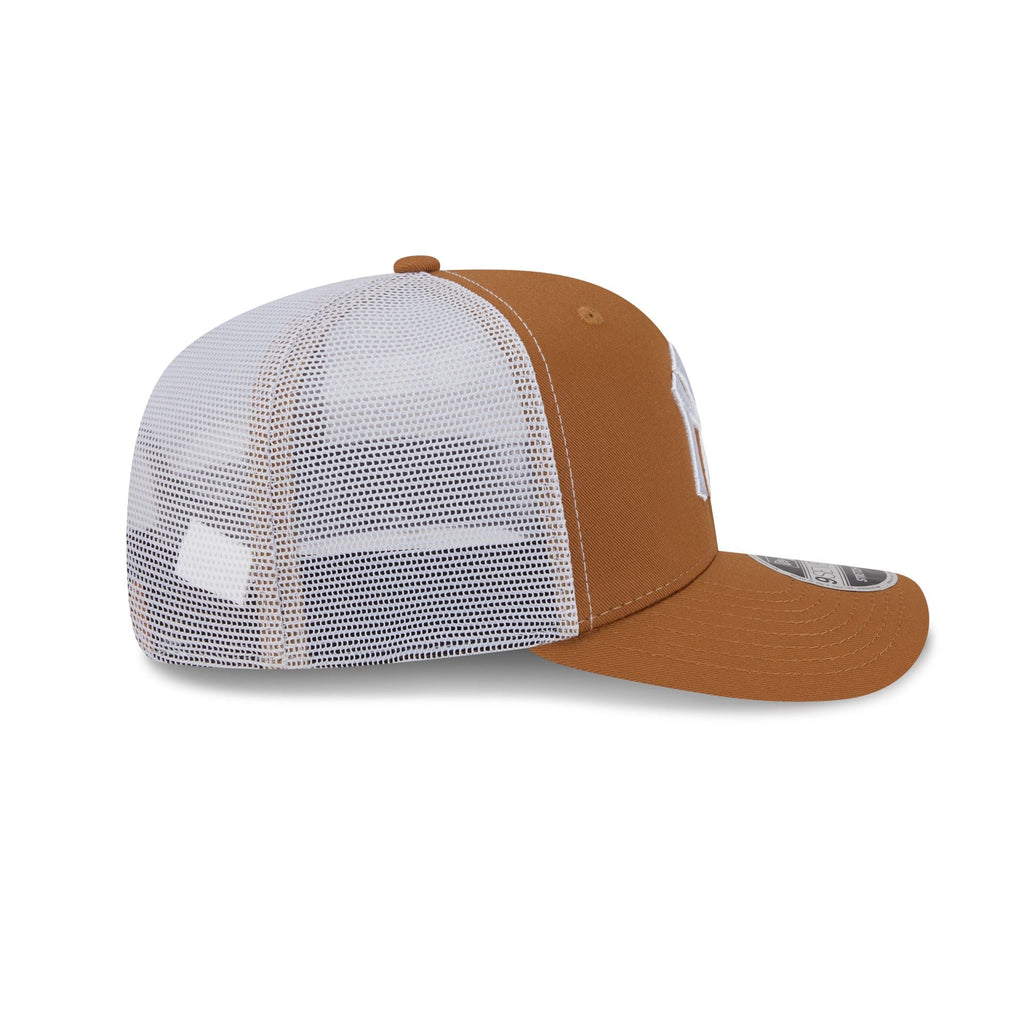 New Era New York Yankees Cooperstown Evergreen Trucker 9SEVENTY stretch-snap hat in bronze, right side view