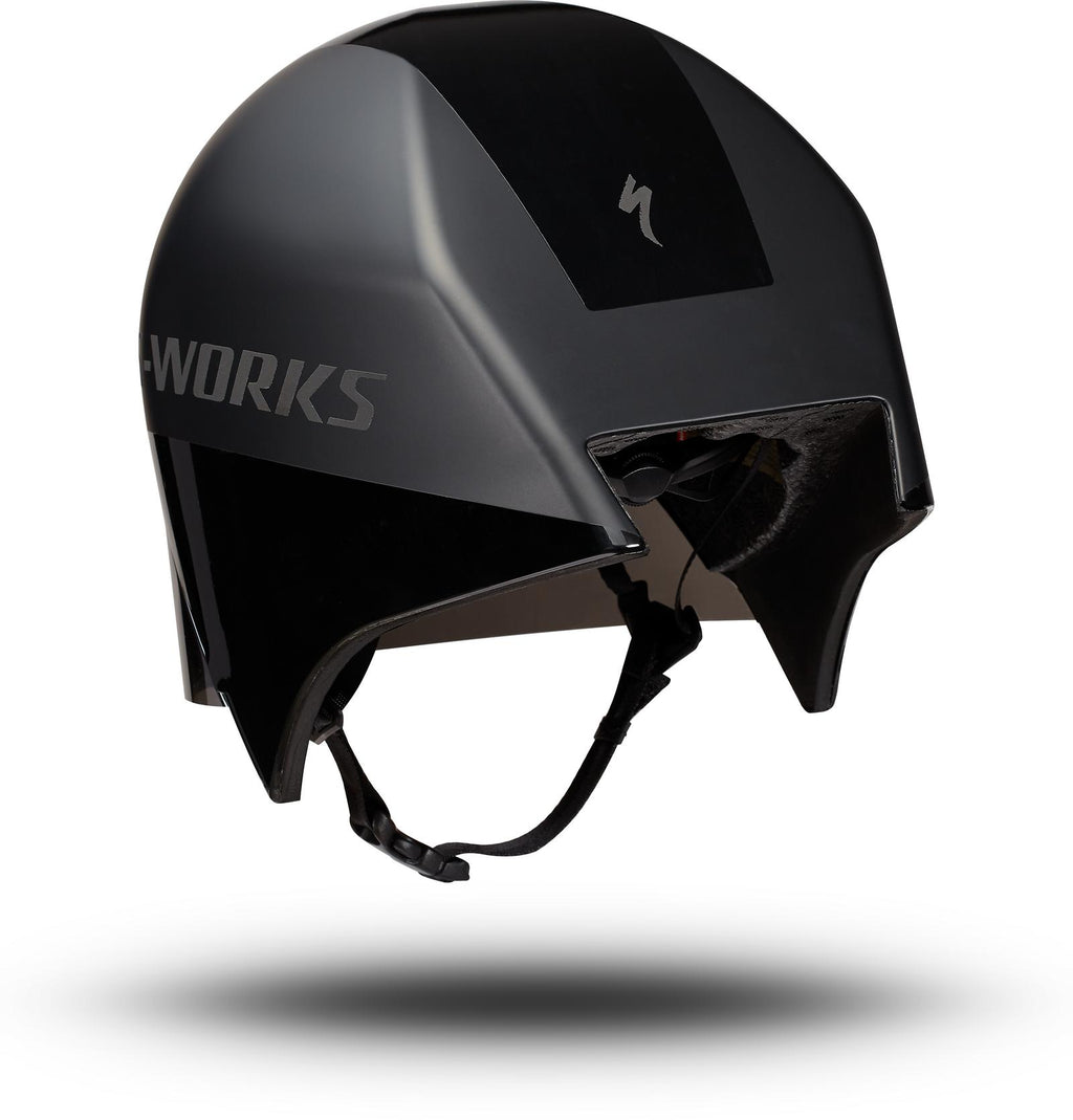 Specialized S-Works TT 5 Helmet - BLACK, rear three-quarter view