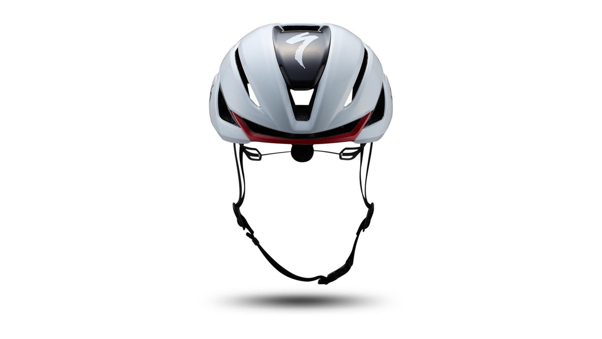Specialized S-Works Evade 4 Helmet - WHITE/RED, front view
