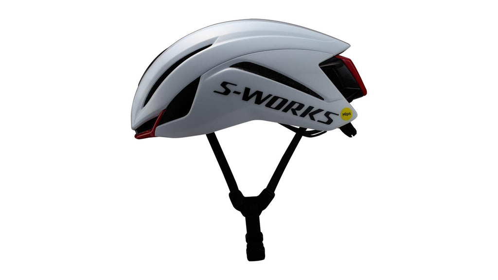 Specialized S-Works Evade 4 Helmet - WHITE/RED, profile view