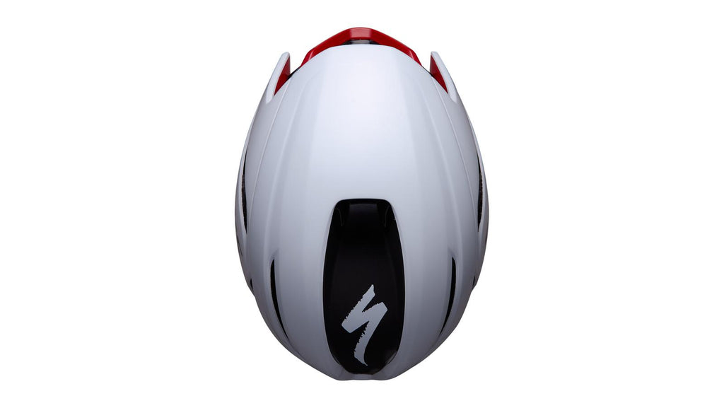 Specialized S-Works Evade 4 Helmet - WHITE/RED, top view
