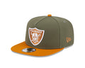 New Era Las Vegas Raiders Olive/Brown Color Pack A-Frame 9FIFTY Snapback Hat
