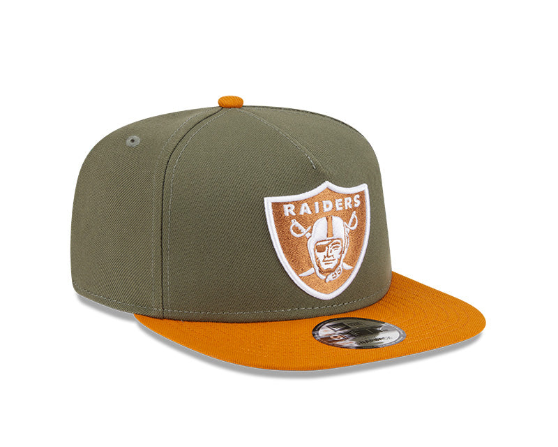 New Era Las Vegas Raiders Olive/Brown Color Pack A-Frame 9FIFTY Snapback Hat