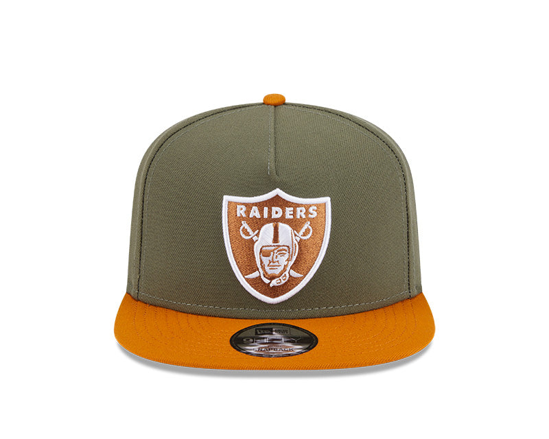 New Era Las Vegas Raiders Olive/Brown Color Pack A-Frame 9FIFTY Snapback Hat