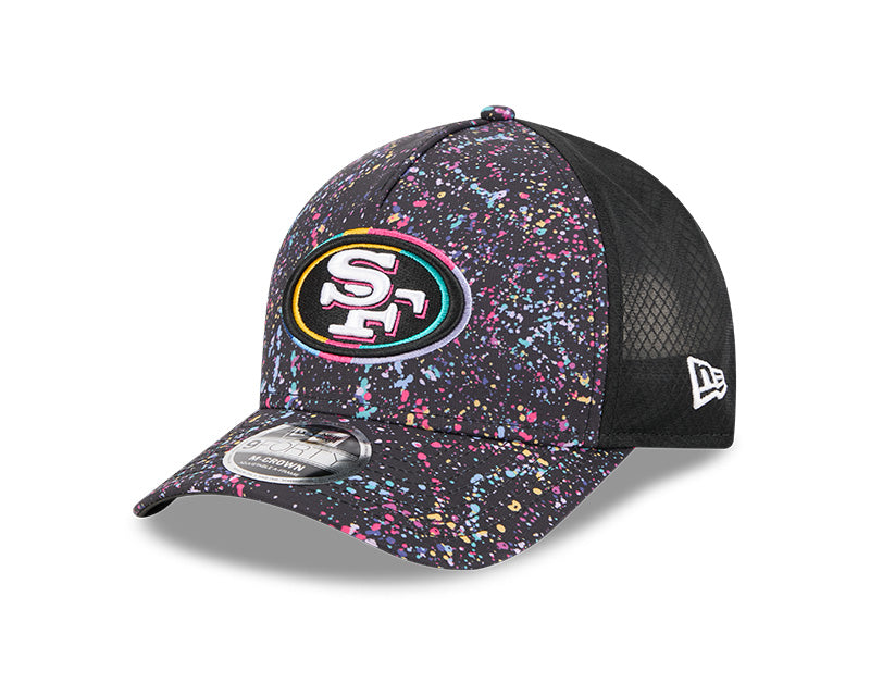 New Era San Francisco 49ers 2025 Crucial Catch 9FORTY M-Crown A-Frame Trucker Hat