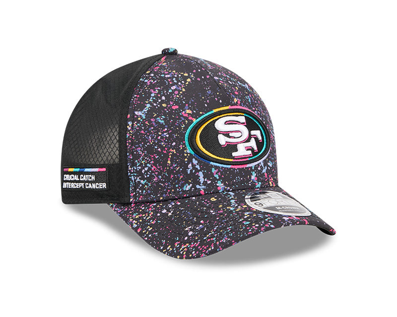 New Era San Francisco 49ers 2025 Crucial Catch 9FORTY M-Crown A-Frame Trucker Hat