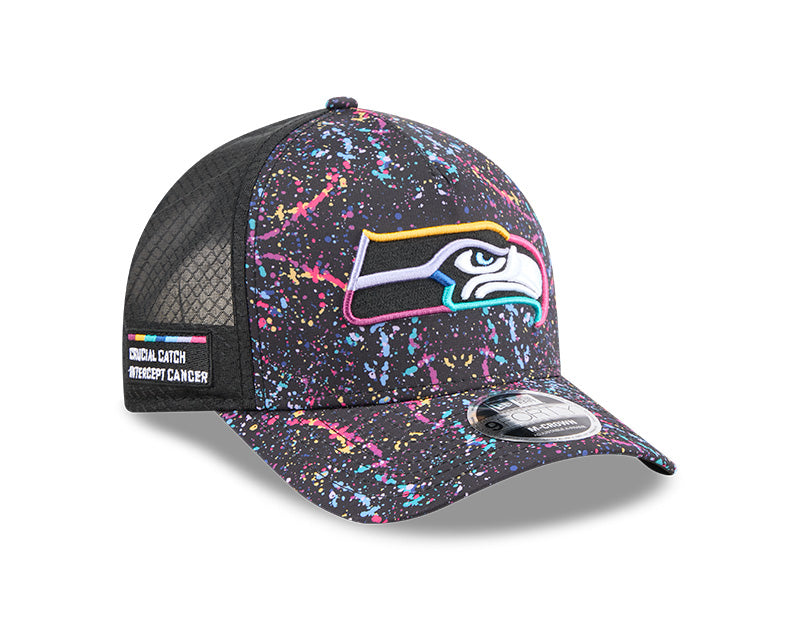 New Era Seattle Seahawks 2025 Crucial Catch 9FORTY M-Crown A-Frame Trucker Hat