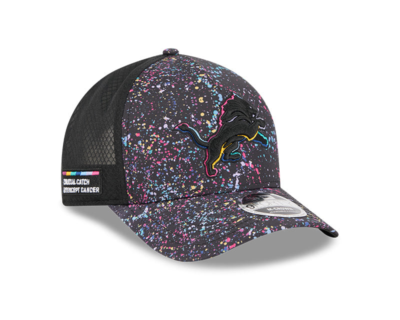 New Era Detroit Lions 2025 Crucial Catch 9FORTY M-Crown A-Frame Trucker Hat