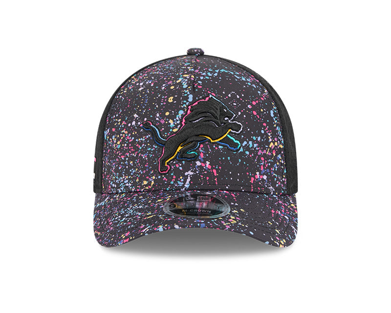 New Era Detroit Lions 2025 Crucial Catch 9FORTY M-Crown A-Frame Trucker Hat